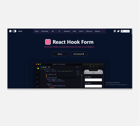 React libraries Hook form