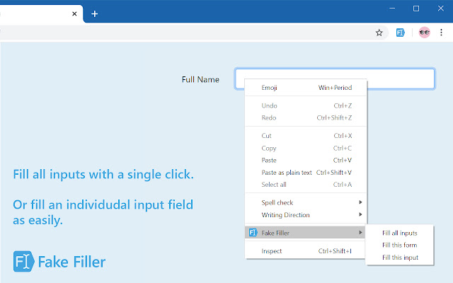 Fake Filler - Fill Any Forms With Dummy and Randomly Generated Data